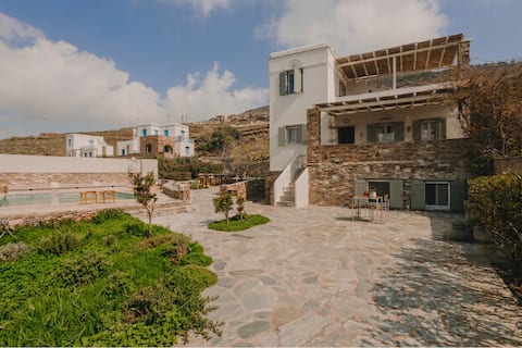 Dinora — Stone Villa, Pool & Sea Views in Tinos