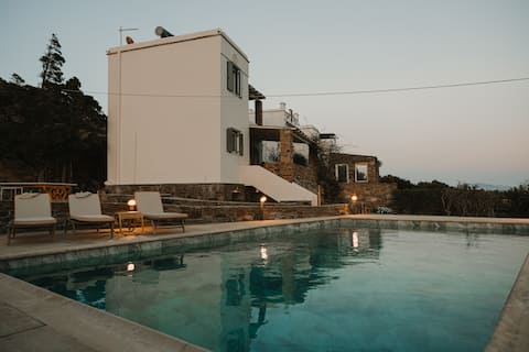 Dinora — Stone Villa, Pool & Sea Views in Tinos