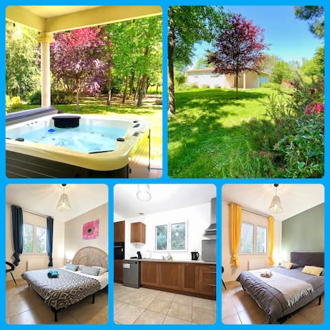 Villa 9 people-Jacuzzi-Garden-Parking-Air cond