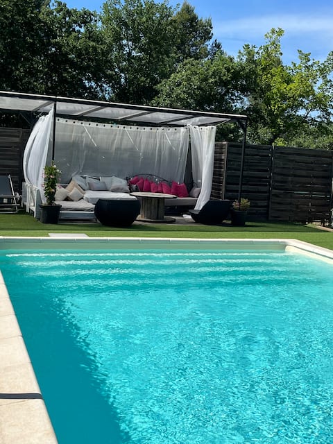 Large pool in the middle of nature, not overlooked