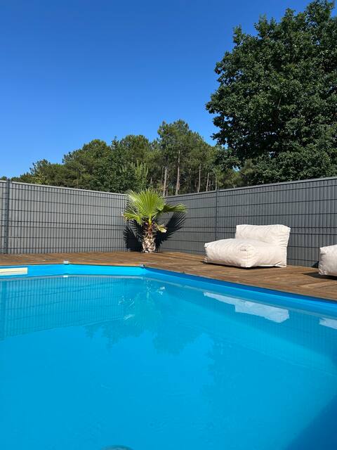 Beautiful villa with swimming pool and children's play area.