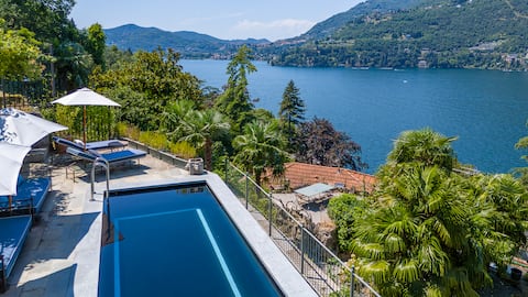 Beautiful lake view villa with swimming pool and parking