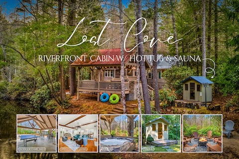 Riverfront Cabin | Sauna • Hot Tub • Private Trail