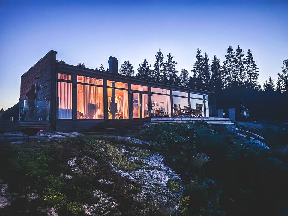A glass house on a silent Swedish lake, Bjurtjärn, Värmland, Sweden, photo 9 of 10