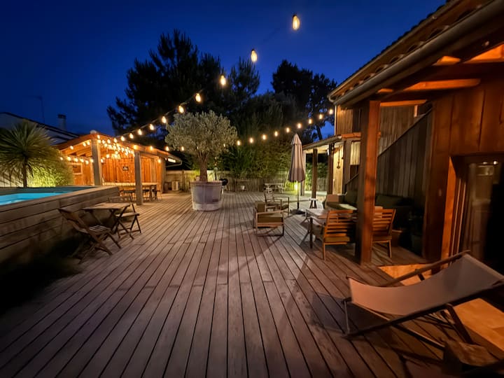 Villa&nbsp;Atypique «&nbsp;Cabane Oléron &nbsp;»Avec Piscine - Île d'Oléron