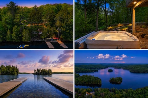 LAKE FRONT |HotTub+Sauna+GolfSim+Arcade+Kayaks+BBQ