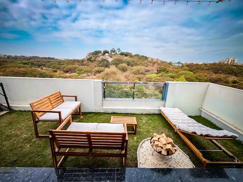 5BHK Duplex w/ Rooftop Lawn•Clean•5 min HiTechCity