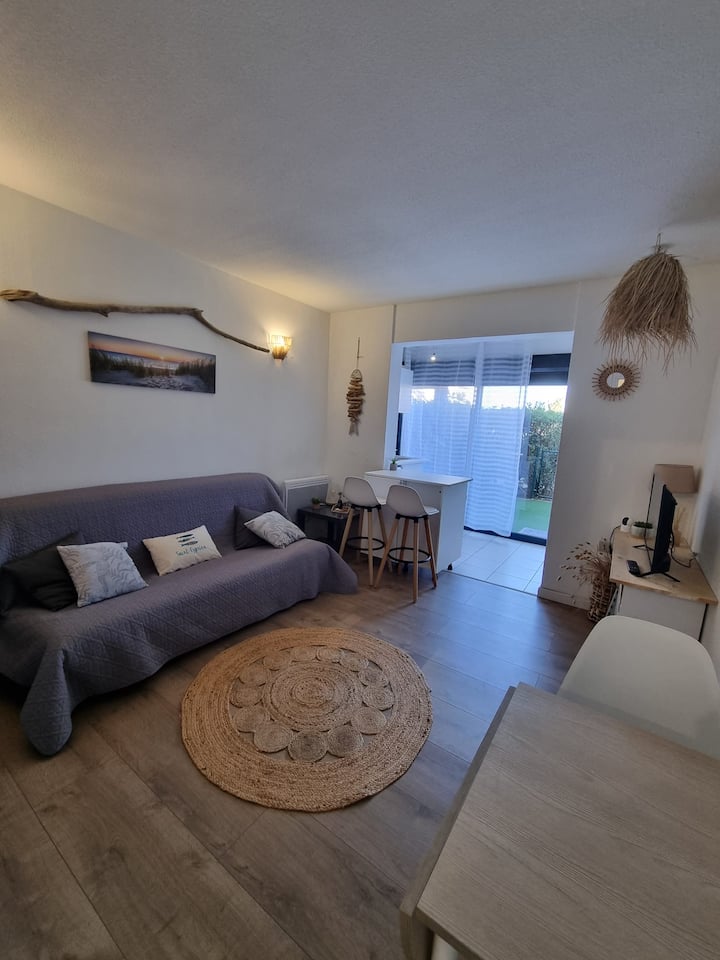 T2 Accès Direct Plage Jardin Piscine Parking Privé - Argelès-sur-Mer