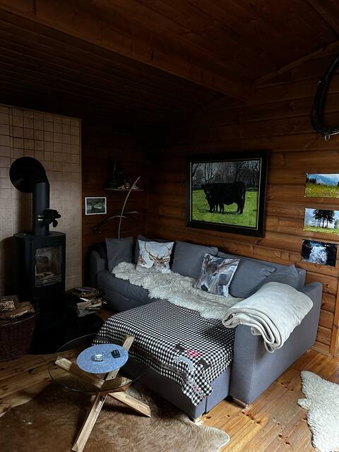 romantic forest hut