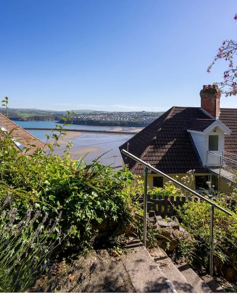 Private studio over bay on Pembs coastal path.