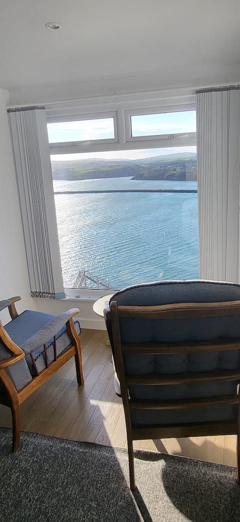 Private studio over bay on Pembs coastal path.
