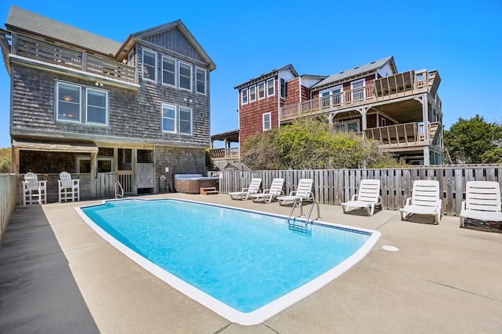 6107 No Wake Zone * 4 Min Walk To Beach * Pool - Nags Head, NC