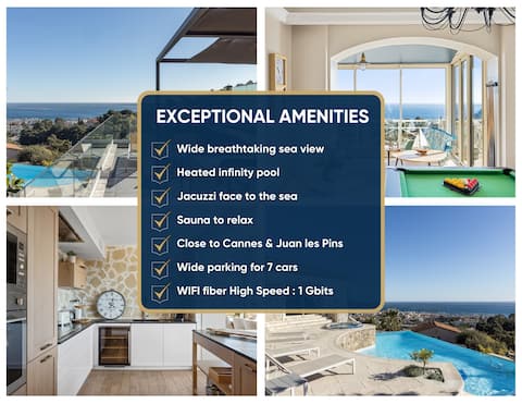 Annonce Airbnb populaire: Ocean View - Heated Pool - Near the Croisette à Vallauris