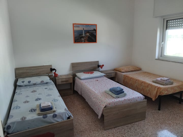 Triple bedroom - bed view
The third bed, if necessary, can be moved to the master bedroom