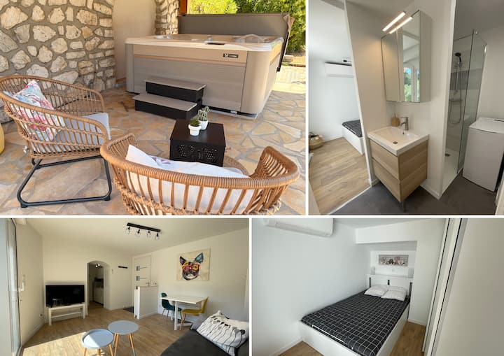 3-f2 30m² Jardin+piscine & Spa Entre Mer Montagne - Valbonne
