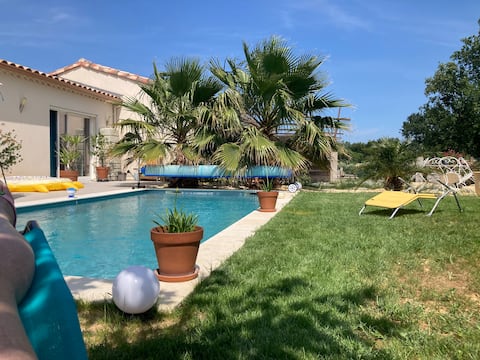 The house with palm trees