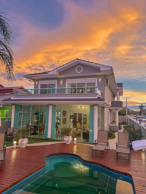 Seafront Mansion with Pool