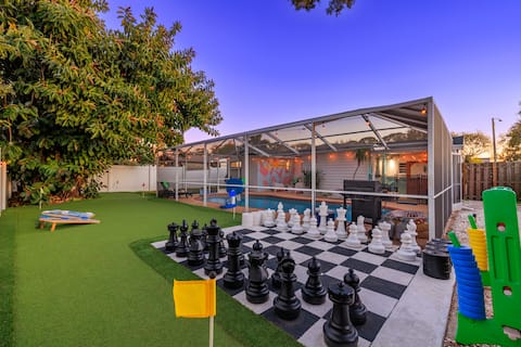 Insta Worthy Retreat -Arcade Room- Htd Pool- Golf