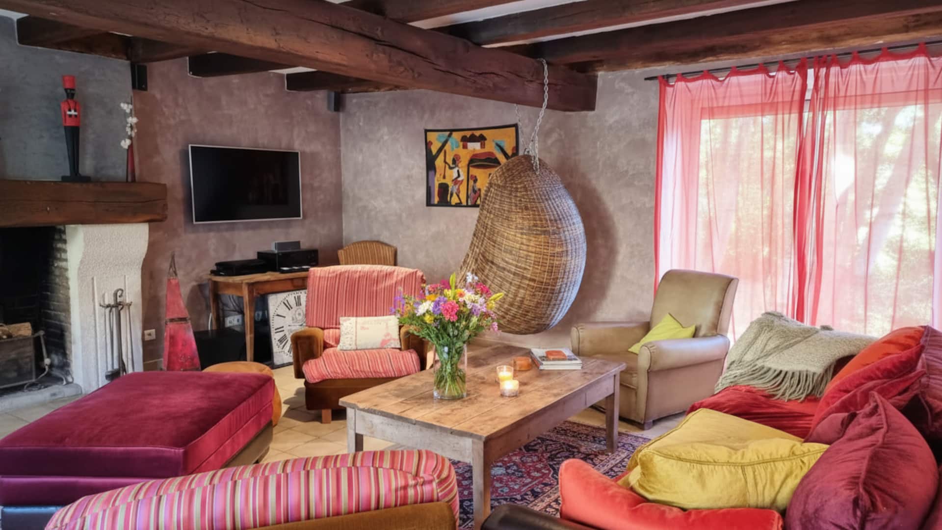 Séjour avec poêle à bois