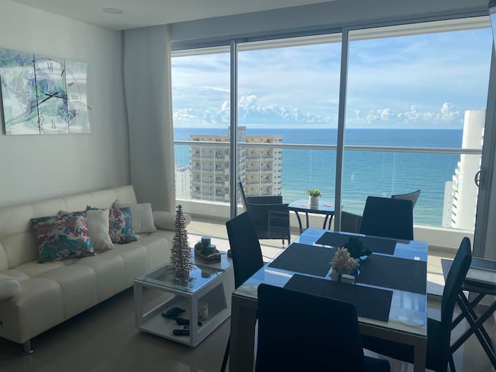 Hermoso Apartamento Con Balcón Con Vista Al Mar - Cartagena