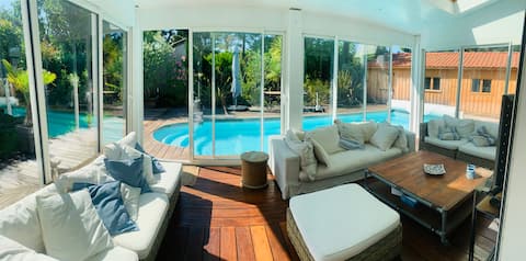 Top Airbnb: Villa Maluel, Optional Pool Heating, Walk to Beach à Biscarrosse