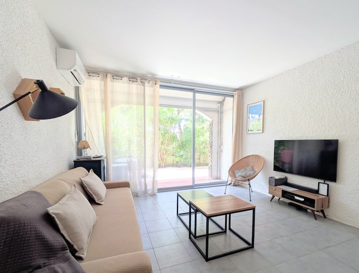 5 Min à Pied De La Plage Avec Terrasse Clim & Wifi - Argelès-sur-Mer