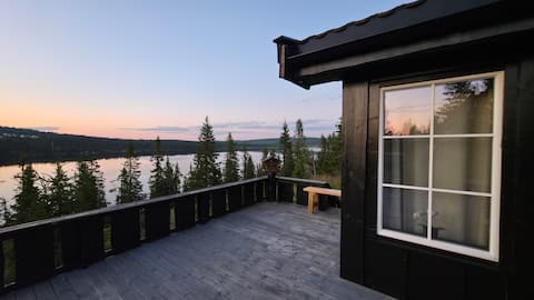 Panoramic view from a cozy newly renovated cabin