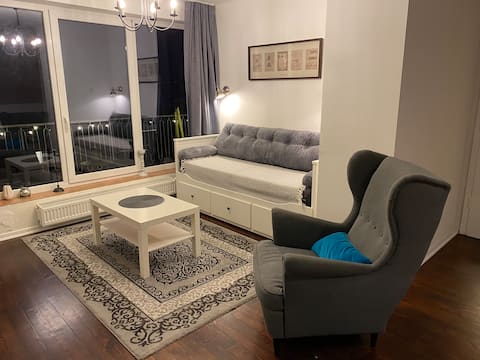 Cozy living in the attic with sun terrace