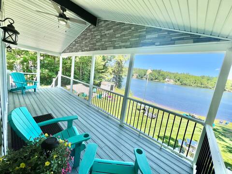 Lakefront, gameroom, firepit,canoe, kayaks,and A/C