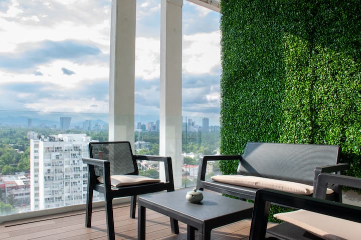 Lux Condesa Penthouse views of Chapultepec Castle
