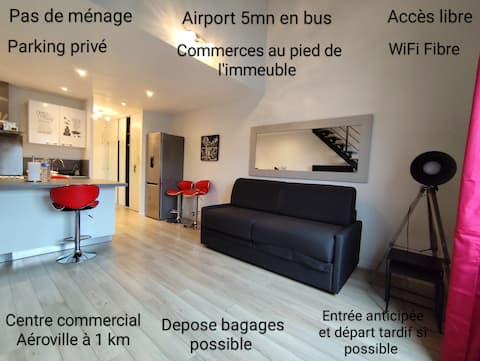 Duplex Autonome Cosy 5 minutes from CDG Airport