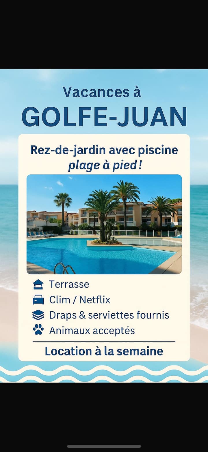 Vacances à Golf Juan, Rdj Piscine Et Plage à Pied - Vallauris