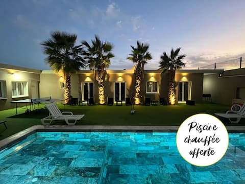 Villa 0 opposite 20 min center heated pool