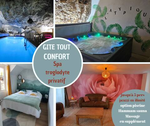 "Atypical" cottage with its cave spa