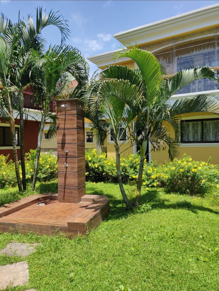 Outdoor pool shower