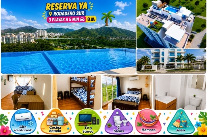 Apartamento Comodo, Vista Al Mar 3 Playas A 5 Min - Santa Marta