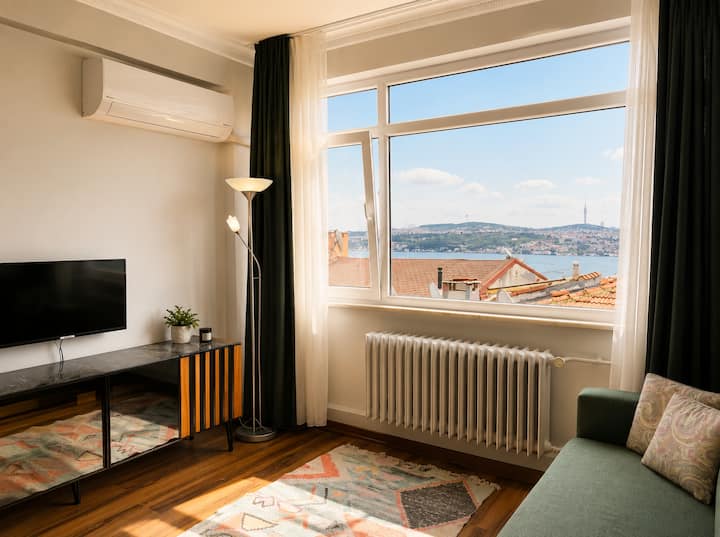 Renovated  2br Flat With Bosphorus View In Taksim - Beylerbeyi