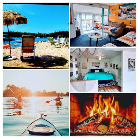 OPEN,Stocked cabin on lake, wifi, kayaks,beach,Pet