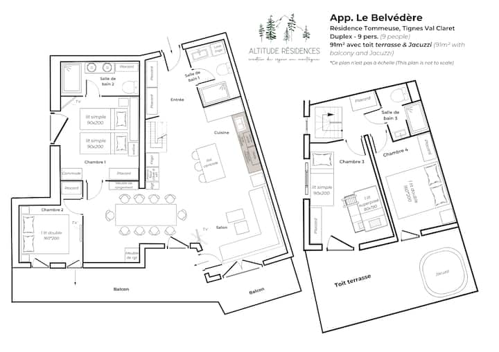 App. Le Belvédère | Terrasse Avec Jacuzzi - Val Claret