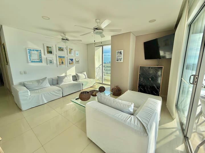 3 Hab Vista Al Mar Piso 18 | Piscina + Rooftop - Cartagena