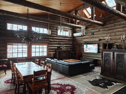 Luxus log cabin villa with outdoor pool Villa Lilja