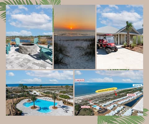 Min2Beach&Pool/GolfCart/LgPatio&Firepit/BeachEquip