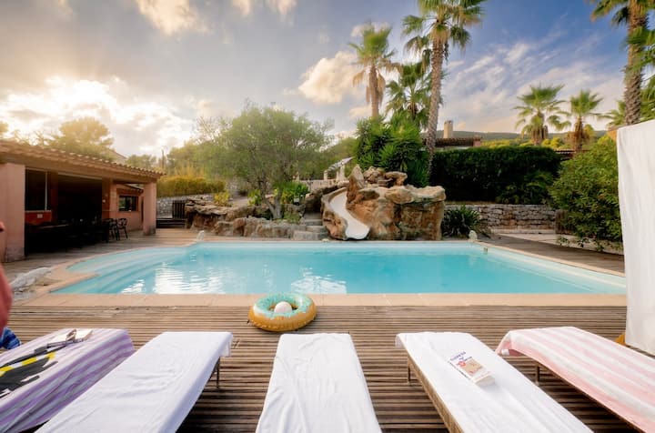 Magnifique Villa Familiale Piscine Jaccuzi Vu Mer - Roquefort-les-Pins