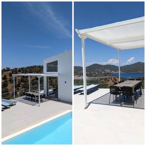 Beautiful architectural villa with sea view pool