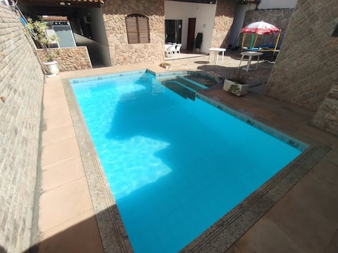 6 installments/interest, Pool, Sauna, 4 air conditioners, 10 km from Cabo Frio