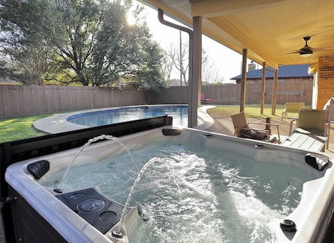 Cheerful Home w Private Hot Tub, Fenced Yard, Pool