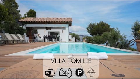 Villa Tomille 10 mins from Monaco - sea view