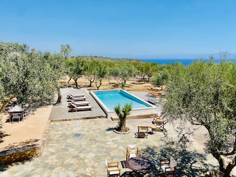 Joyanna Villa Mani Pool, Sea View & Olive Serenity