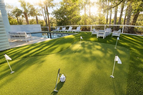 Ocean Views+Heated Pool+Hot Tub+Golf+4Bed+2Bunk Rm