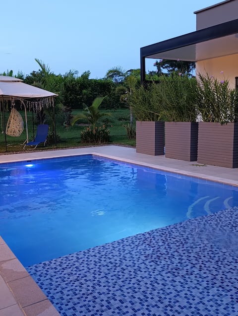 Private villa with pool, surrounded by nature